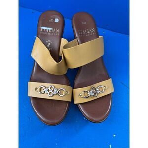 Italian Shoemakers Made In Italy Women's Platform Sandals Brown Size 10M